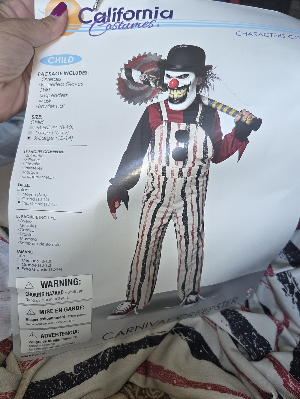 California Costumes Kids Carnival Creepster Clown Costume - Red, Black, White
